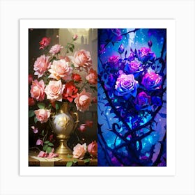 Roses In A Vase Art Print