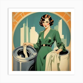 Vintage Washing Machine Art Print