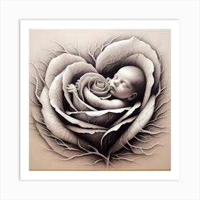 Heart Of Rose Art Print