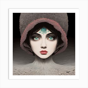 Girl In A Hat Art Print