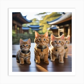 Japanese Cats Art Print