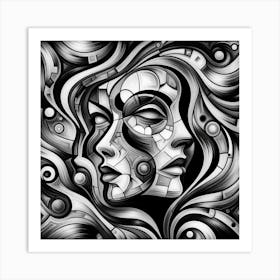 Black and White Abstract Art 251 Art Print