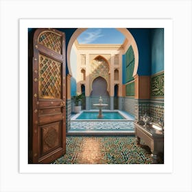 Moroccan Bathroom Art Print