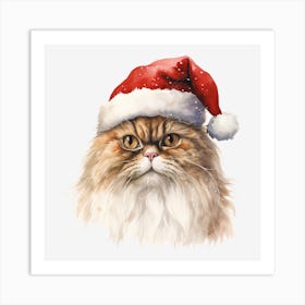 Santa Cat 30 Art Print