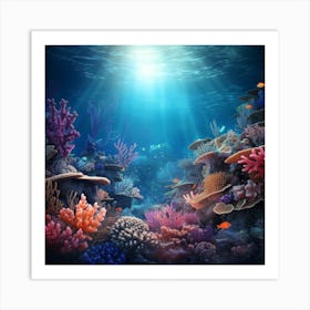 Coral Reef Background Art Print