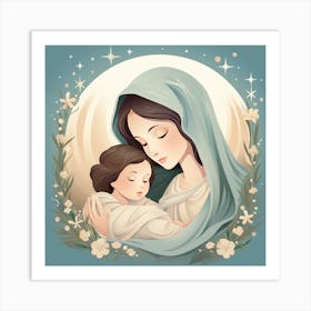 Jesus Mother And Child Art Print
