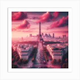 Paris At Sunset 1 Art Print