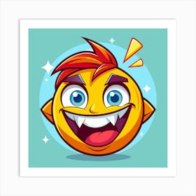 Yellow Emoji Smiley Face With Big Smile 10 Art Print