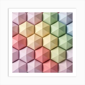 Abstract 3d Cubes Art Print