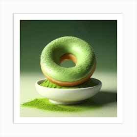 Matcha Green Donut Art Print