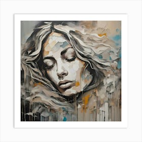 Girl With Eyes Closed Art Print