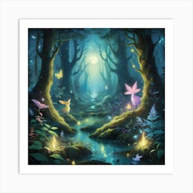 Fairy Forest paintings art print Art Print