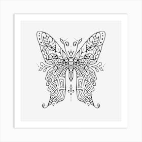 Butterfly Mandala 07 Art Print