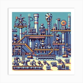 8-bit robot factory 2 Art Print