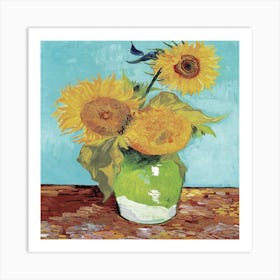 Sunflowers In A Vase 4 Art Print