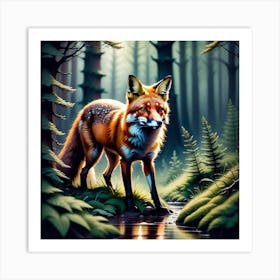 Fox In The Forest 70 Art Print