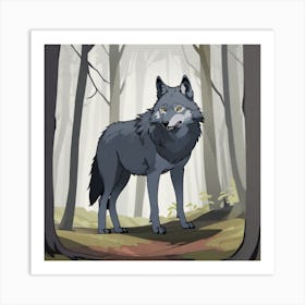 Wolf In The Woods 26 Art Print