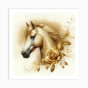 Golden Horse 3 Art Print