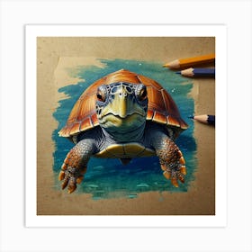 Turtle Drawing Art Print