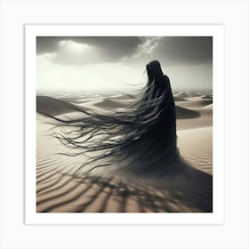 Woman In The Desert Art Print