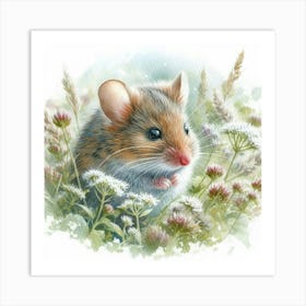 Mouse In The Field Art Print