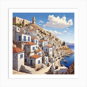 Aegean Village Art Print