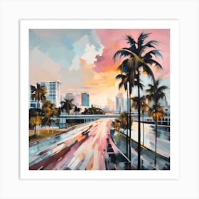 Sunset In Miami, 1328 Art Print