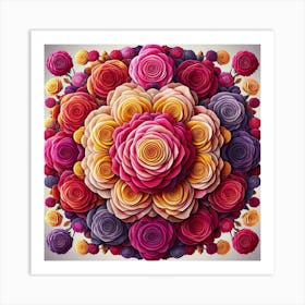 Rose mandala colorful 3 Art Print