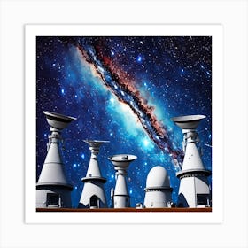 Space Telescopes In Space Art Print