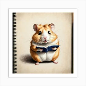 Hamster Reading A Book 15 Art Print