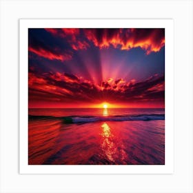 Sunset Over The Ocean 79 Art Print