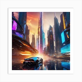 Futuristic City 166 Art Print