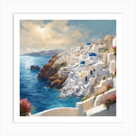 379421 Charming Santorini Island With Pristine Beaches An Xl 1024 V1 0 Art Print