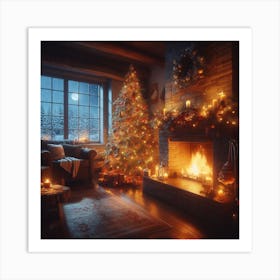 Christmas In The Living Room Art Print