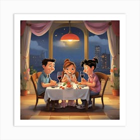 Friends For Dinner Cartoon Art Print 0 Art Print