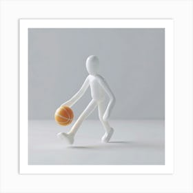 Basketball Player Dribbling 3 Art Print