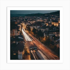 Cityscape At Night Art Print