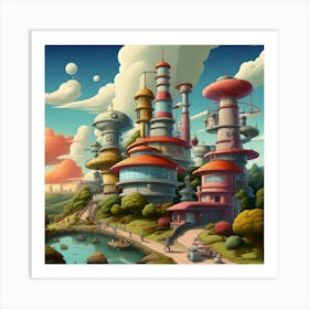 Futuristic City 356 Art Print