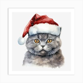 Santa Claus Cat 3 Art Print