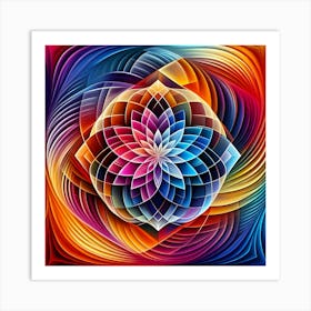 Abstract Psychedelic Flower Art Print