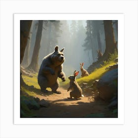 Bears In The Woods 3 Art Print