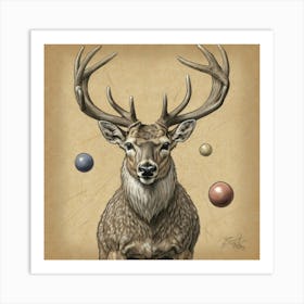 Deer With Balls 3 Art Print