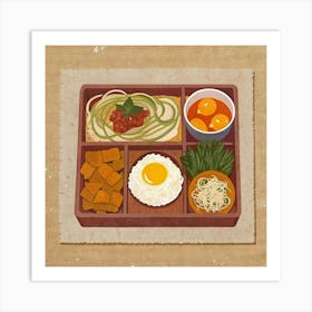 Japanese Bento Box With Food Items Art Print