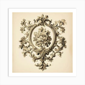 Vintage Fine Lines Historical Details Nostalgia Engraving Classic Aged Retro Intricate O (4) Art Print