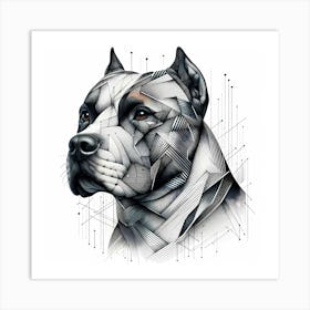 Cane Corso - Abstract Line Art Illustration 239 Art Print