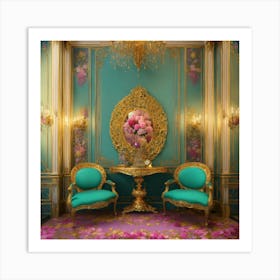 Futuristic Beautiful French Mansion Interior Sitti Art Print