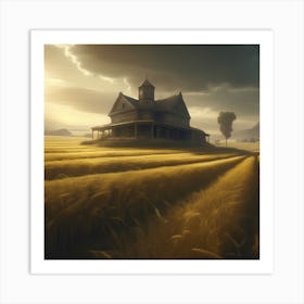 House In A Field 4 Art Print