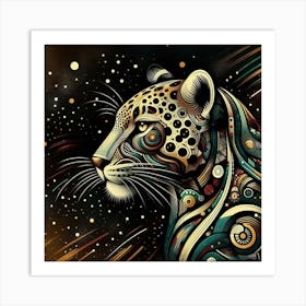 Tribal African Art Leopard 1 Art Print