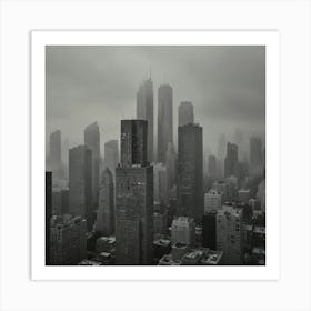 Black And White Cityscape Art Print