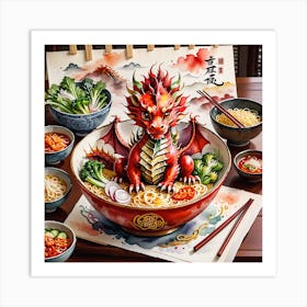 Dragon Noodle Bowl 5 Art Print